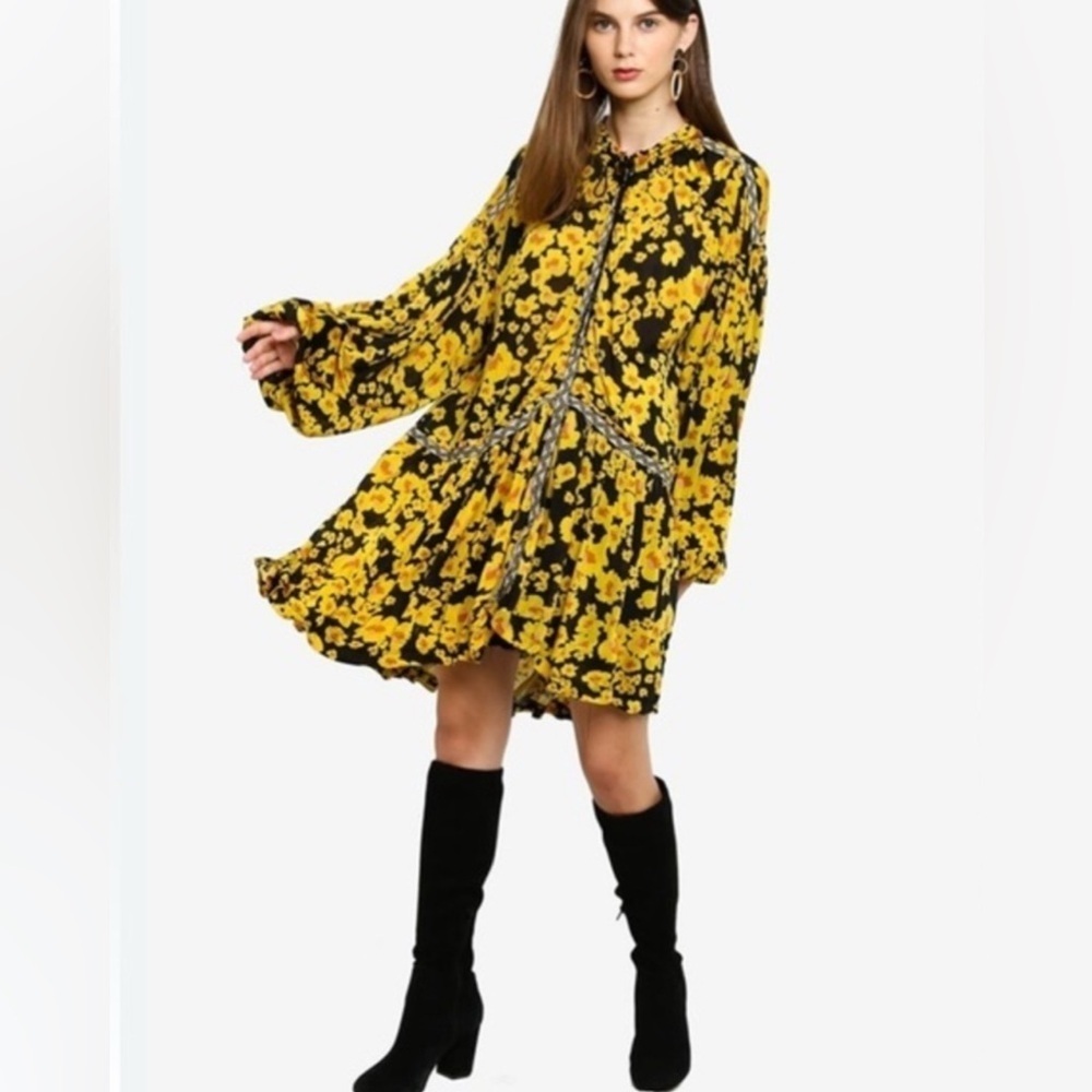 Free People Love Letter Floral Tunic Boho Dress Medium